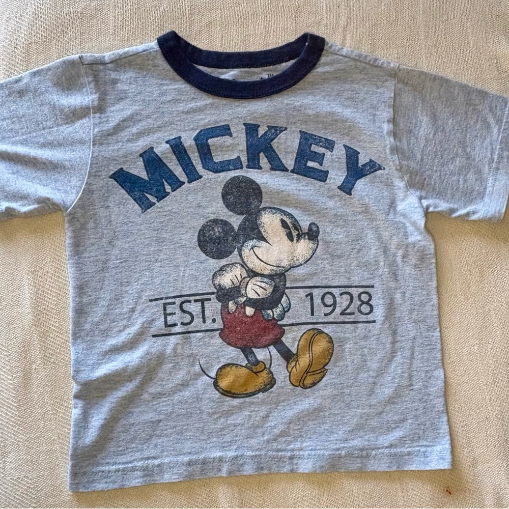 Disney Mickey Mouse Blue and Gray Kids T-Shirt